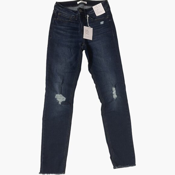 Lauren Conrad Skinny Mid Rise Jeans Women’s Size 4 NWT 4-Way Stretch Blue - Picture 1 of 7
